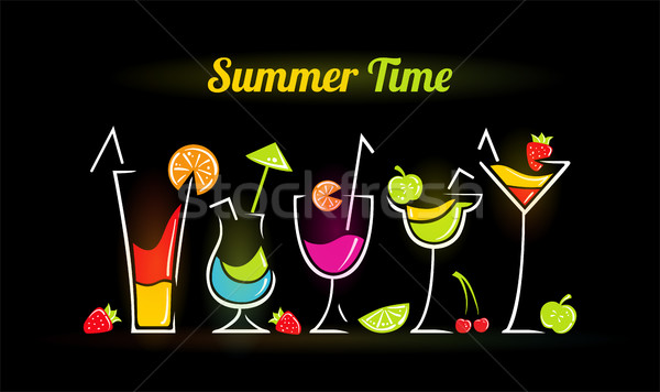 Illustration of summer composition with cocktails Stock photo © Decorwithme