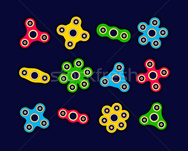 Hand spinners - modern flat vector objects Stock photo © Decorwithme