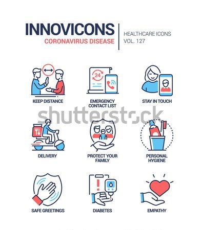 Medicine - line design icons set Stock photo © Decorwithme