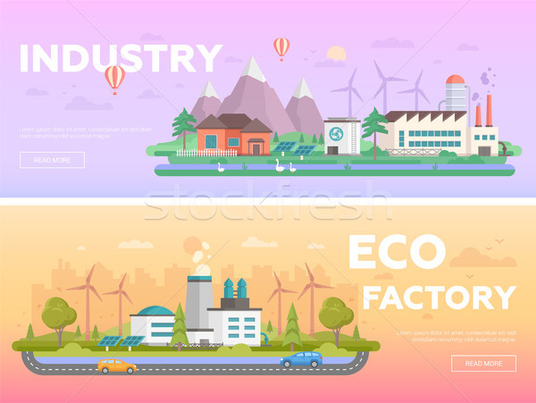 [[stock_photo]]: Eco · usine · modernes · design · style