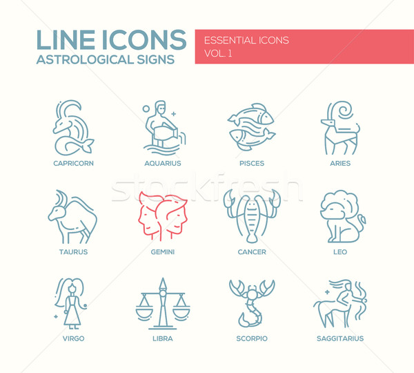 Zodiac signs icons set Stock photo © Decorwithme