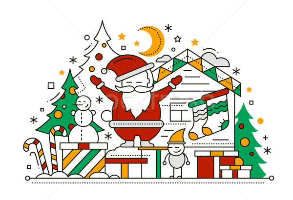 Neşeli Noel hat dizayn kart tatil Stok fotoğraf © Decorwithme