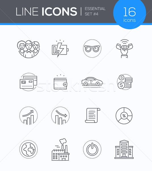 Business concepts - modern line design style icons set Stock photo © Decorwithme