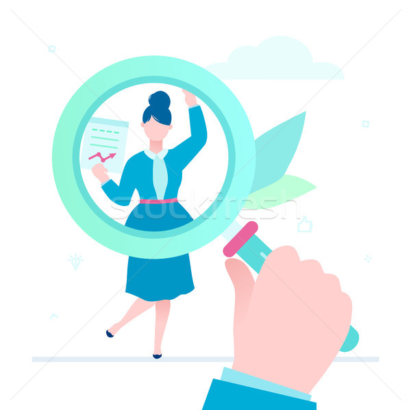Search for candidate - flat design style illustration Stock photo © Decorwithme