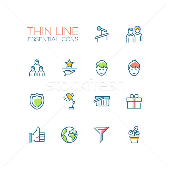 Business - Thin Single Line Icons Set Stock photo © Decorwithme