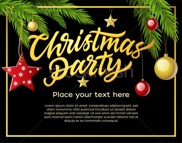 Christmas party - modern vector illustration with place for text Stock photo © Decorwithme