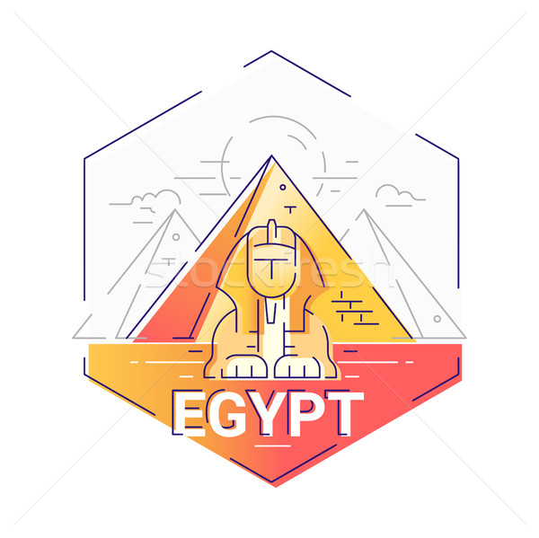 Egypt - modern vector line travel illustration Stock photo © Decorwithme