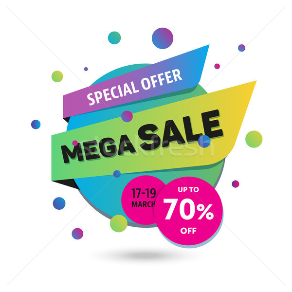 Mega Sale - modern vector illustration of discount promo Stock photo © Decorwithme