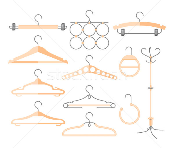 Stock photo: Set of hangers - modern vector realistic isolated clip art