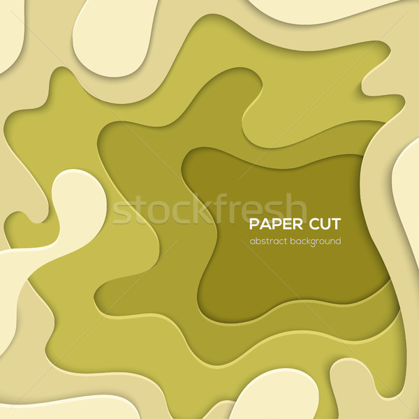 Stock foto: Grünen · abstrakten · Layout · Vektor · Papier · geschnitten
