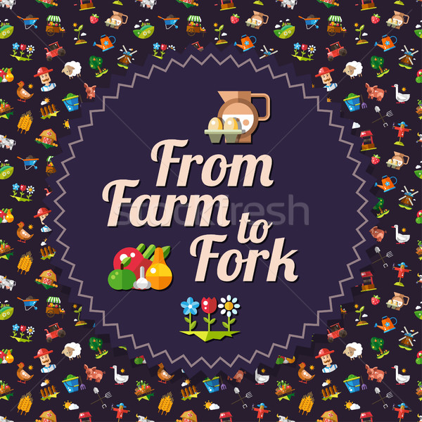 Modern flat design farm and agriculture icons and elements  flye Stock photo © Decorwithme