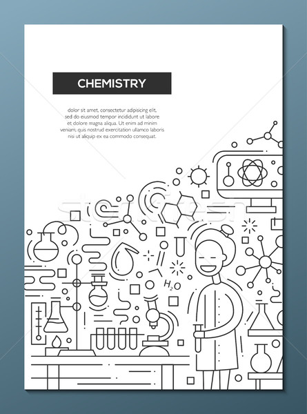 Foto stock: Química · línea · diseno · folleto · anunciante · plantilla