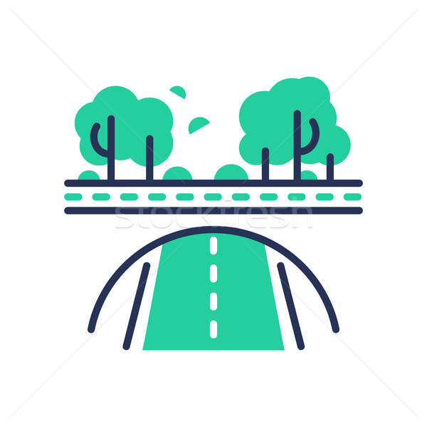 Verde estrada moderno vetor linha ícone Foto stock © Decorwithme