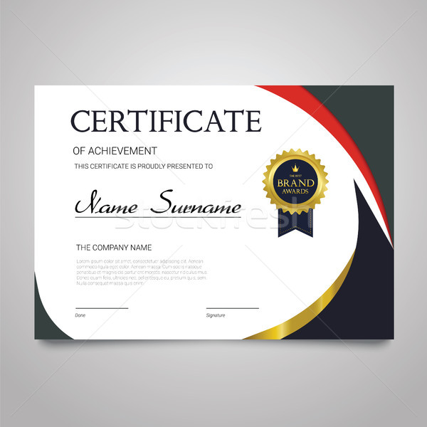 Certificate Template - horizontal elegant vector document Stock photo © Decorwithme