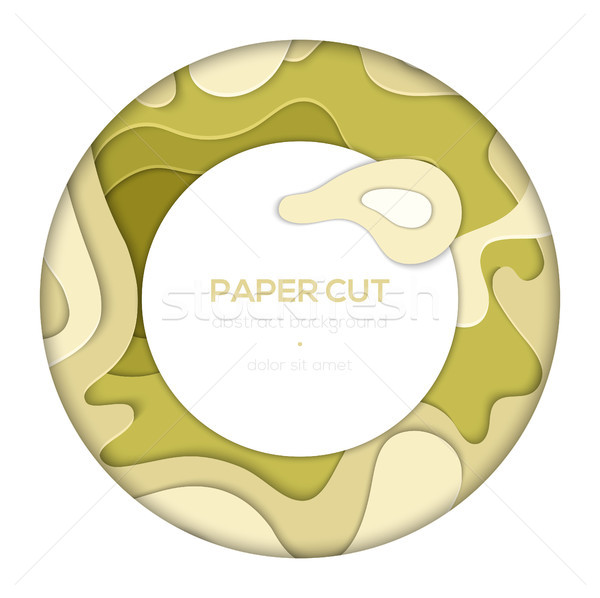 Grünen abstrakten Layout Vektor Papier geschnitten Stock foto © Decorwithme