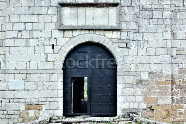 Nagy vasaló kastély kinyitott ajtó épület Stock fotó © DedMorozz