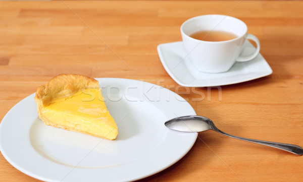 Limone torta piattino tè tavola alimentare Foto d'archivio © DedMorozz