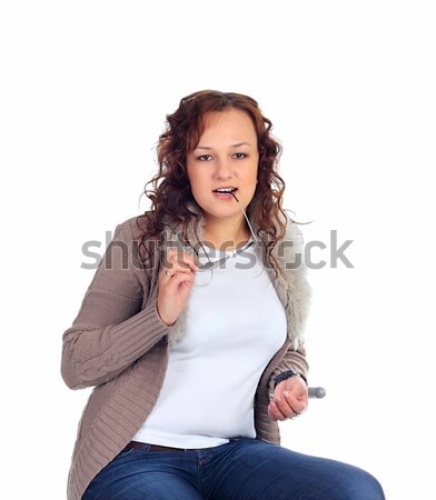Stock photo: Girl sitting on the chair