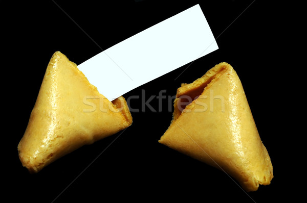 Fortune cookie чистый лист бумаги текста продовольствие черный китайский Сток-фото © dehooks