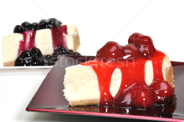 Strawberry and Blueberry Cheesecake Isolated Stock photo © dehooks