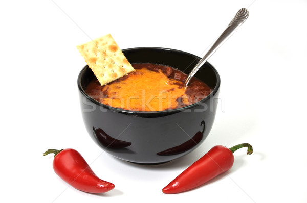 Chili чаши расплавленный сыра красный кайенский перец Сток-фото © dehooks