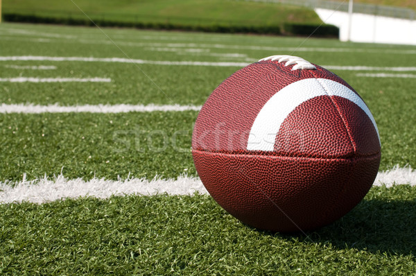 Stock photo: Closeup of American Football on Field