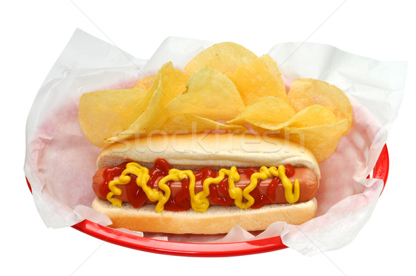 Hot dog puces isolé panier [[stock_photo]] © dehooks