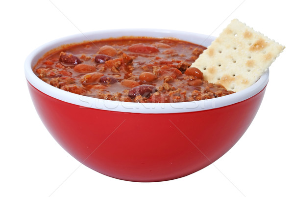 Chili with Beans and Cracker Stock photo © dehooks