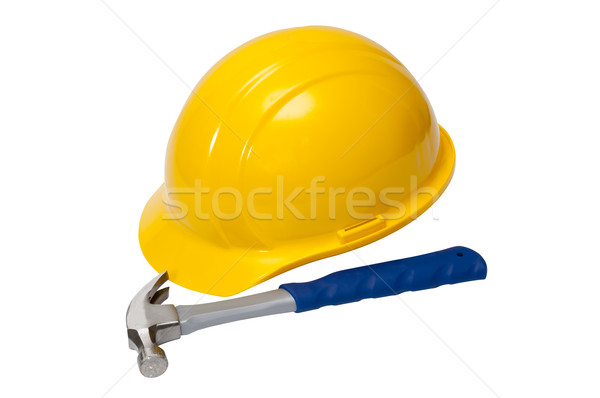 Veiligheidshelm hamer geïsoleerd witte industrie Stockfoto © dehooks