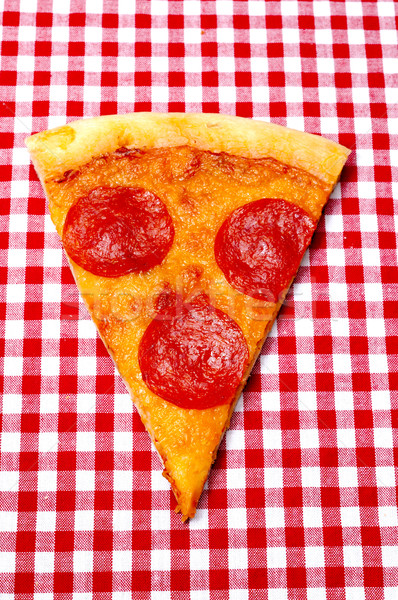Peperoni pizza slice Rood pizza ruimte Stockfoto © dehooks