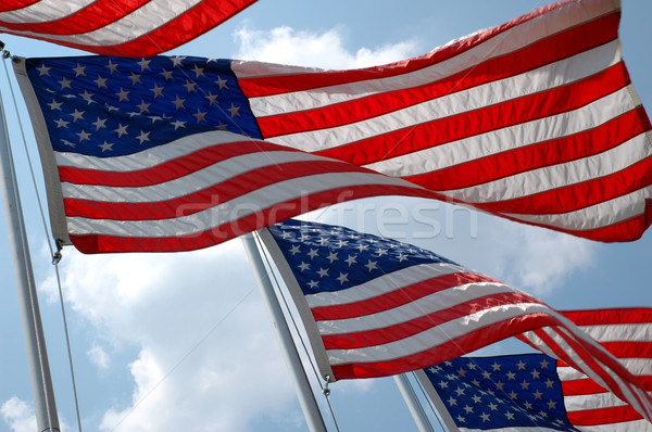 Amerikaanse vlaggen hemel sterren Blauw vrijheid Stockfoto © dehooks
