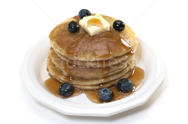 Blueberry Pancakes Isolated Stock photo © dehooks