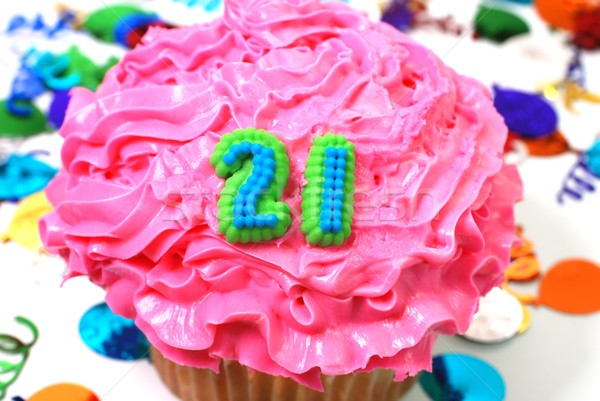 Celebration Cupcake - Number 21 Stock photo © dehooks
