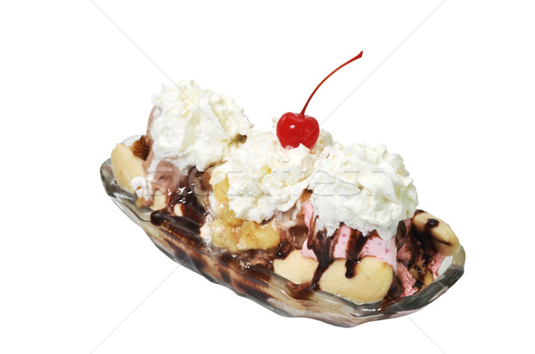Stock photo: Banana Split with Clipping Path