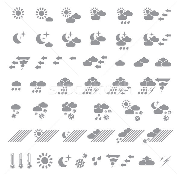 Weather icons Stock photo © dejanj01