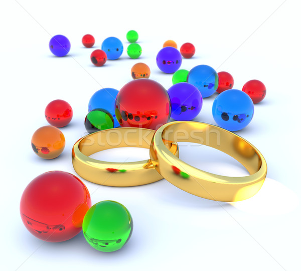 Two rings and balls Stock photo © dengess