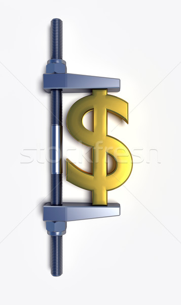 Foto stock: Resumen · dólar · dorado · signo · construcción