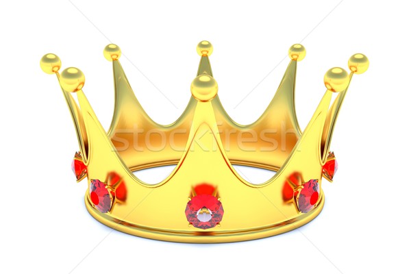 Gold crown with red gems Stock photo © dengess