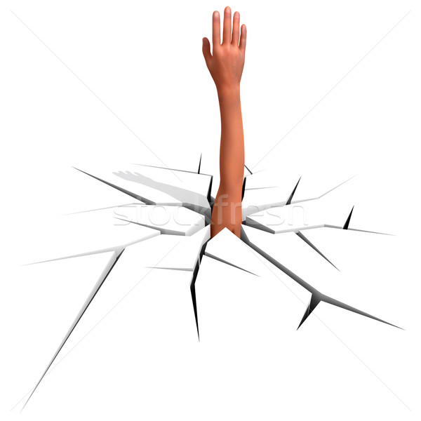 hand sticks out of a crack Stock photo © dengess