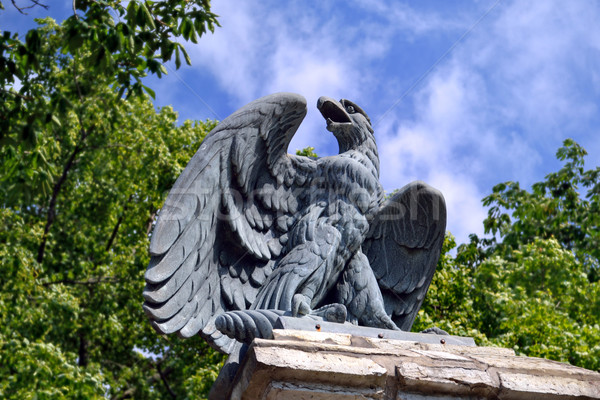 Skulptur Adler Granit Tallinn Estland Garten Stock foto © dengess