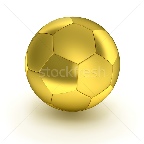 Сток-фото: золото · футбольным · мячом · белый · футбола · фон · осуществлять