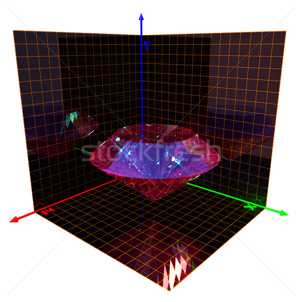 Axis of the coordinates and diamond Stock photo © dengess