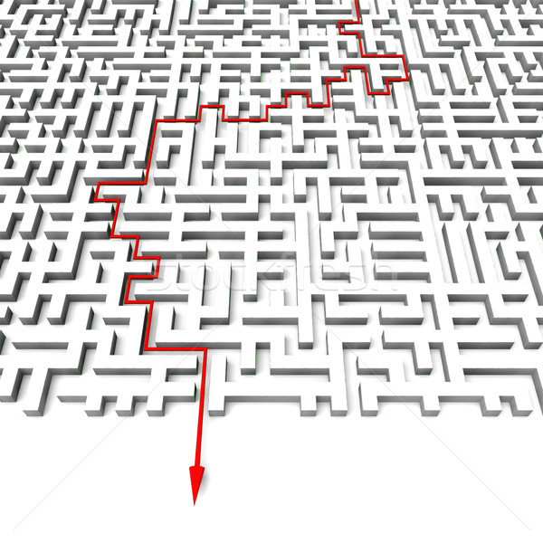 Labyrinth abstrakten Hintergrund weiß arrow Weg Stock foto © dengess