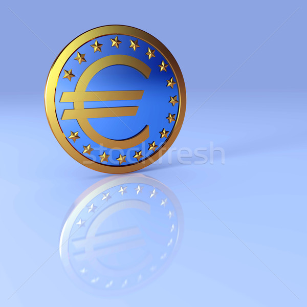 Euro teken abstract business illustratie Blauw Stockfoto © dengess