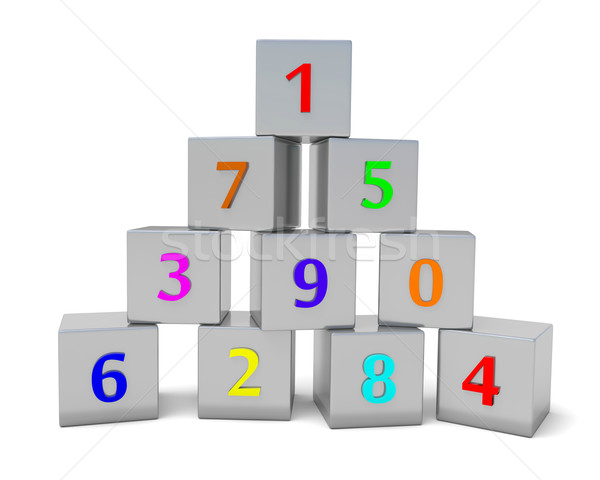 numbered cubes Stock photo © dengess