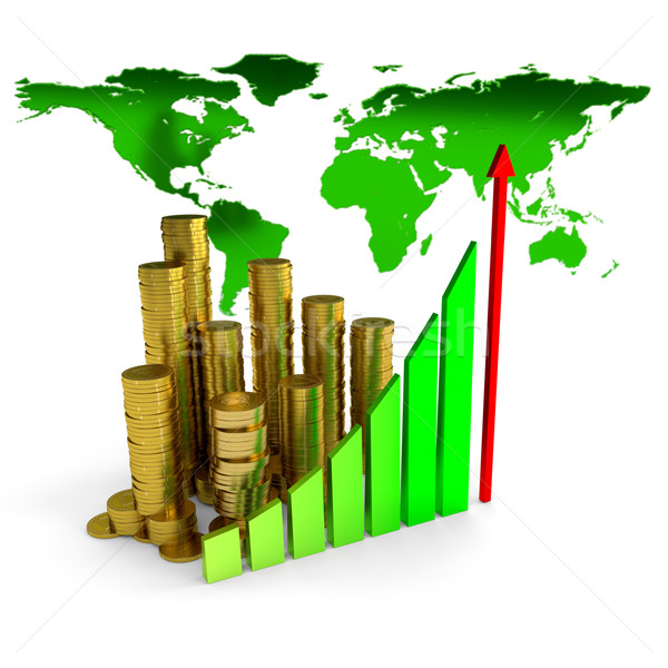 Business chart over earth map Stock photo © dengess