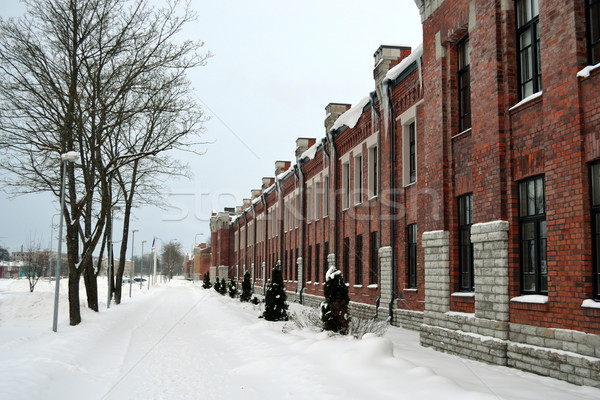 Tallinn rue hiver route bâtiment Photo stock © dengess