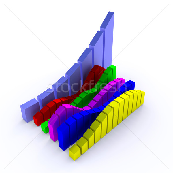 Stockfoto: Business · grafische · 3d · illustration · abstract · achtergrond · teken