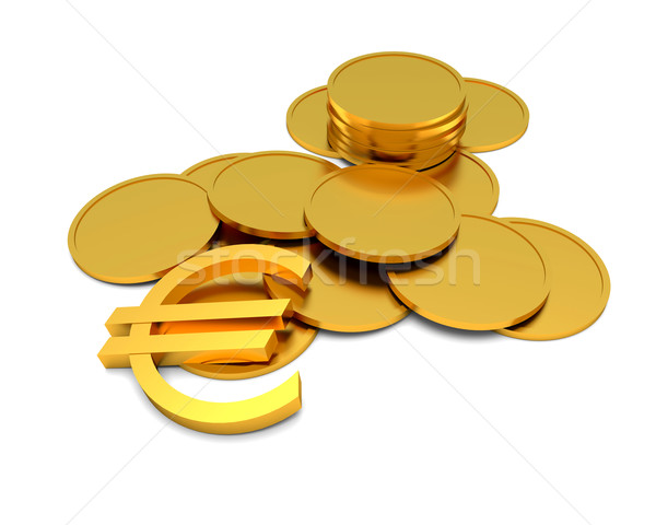 Euro sign and coins Stock photo © dengess