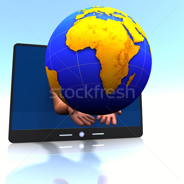 Afrika handen internationale communicatie business internet Stockfoto © dengess